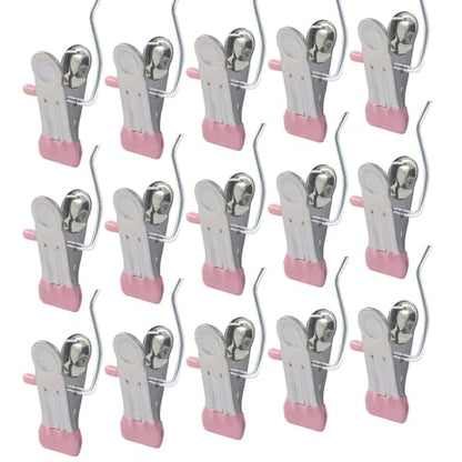 Stainless Steel Boot Hangers Clips, 15 Pack, Pink - color: Pink