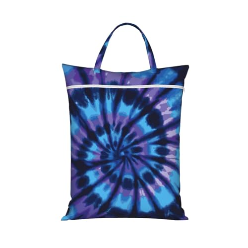 Tie Dye Blue Purple Travel Laundry Bags Cloth Diaper Wet Bags Handle Washable Dirty Clothes Bags Wet Dry Bag Suitcase Gym Swimming Pool College Dorm Wet Bag - color: 1 PC7, size: One Size