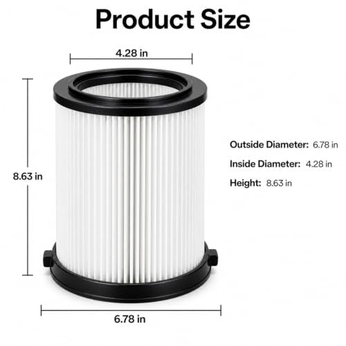 VF4000 Replacement Filters for Ridgid Shop Vac 72947 Wet/Dry Vacs - color: White VF4000, size: M 2 Pcs Filters & 2 Pcs Bags