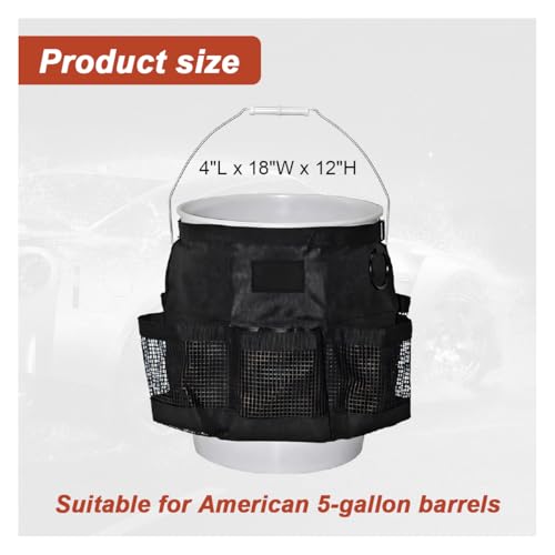 5 Gallon Bucket Tool Organizer Bag with Mesh Storage Pockets