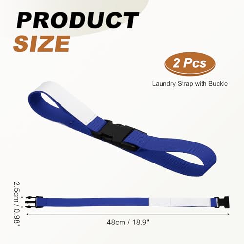 uxcell 2 Pcs Laundry Strap with Buckle, Multipurpose Laundry Strap Replacement Wash Care Utility Household Cleaning Loop Athletics Accessories Tools Storage, Dark Blue - color: Dark Blue