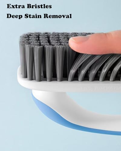 Scrub Brush for Stains-2 Pack Fabric Cleaning Brush,Laundry Stain Remover Brush,Clothes Scrub Brushes Cleaner Soft Bristle Scrubbing Brushes Household Cleaning for Carpet Clothes Bags & More (Blue) - color: Blue