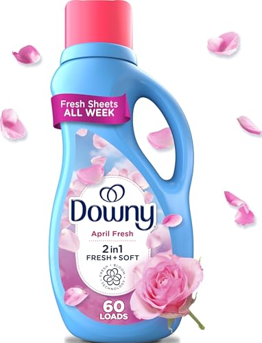 Downy Soft, 2 in 1 Soft and Fresh Liquid Fabric Softener, April Fresh, 44 fl oz, 60 Loads, Fabric Conditioner Liquid Provides Softness and Freshness for Fabrics - size: 44 Fl Oz (Pack of 1)