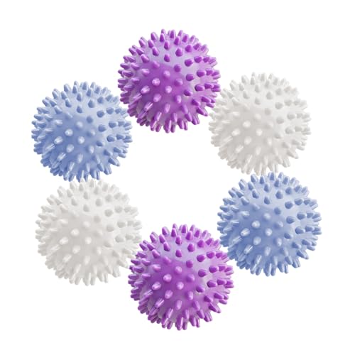 6Pcs Small Dryer Balls, 2.36 Inch Reusable Laundry Balls for Washer & Dryer, Fabric Softener Alternative, Anti-Wrinkle & Pet Hair Remover Laundry Essentials