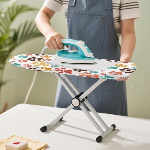 Dog Paws Printed Mini Ironing Board Cover, Washable, Stain Resistant, Anti Scorch, Elastic Table Top Iron Cover Anti-Slip, 24"x14" - color: Multi - Dog Paws