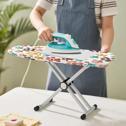 Dog Paws Printed Mini Ironing Board Cover, Washable, Stain Resistant, Anti Scorch, Elastic Table Top Iron Cover Anti-Slip, 24"x14" - color: Multi - Dog Paws