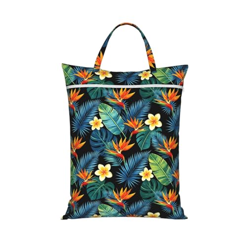Palm Leaves Flower Tropical Travel Laundry Bags Cloth Diaper Wet Bags Handle Washable Dirty Clothes Bags Wet Dry Bag Suitcase Gym Swimming Pool College Dorm Wet Bag - color: 1 PC19, size: One Size