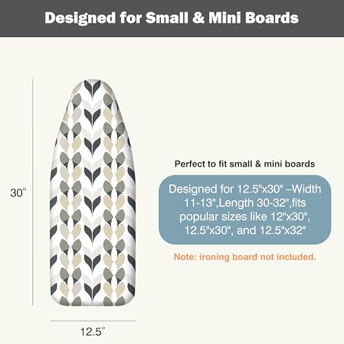 UniSimp Small Ironing Board Cover and Pad 12.5"x30" Small Iron Board Cover with Padding,Tabletop Mini Ironing Board Cover and Pad Small Size, Cotton Canvas, Heat Resistant, Drawstring Closure Foliage - color: Foliage, size: 12.5" x 30"