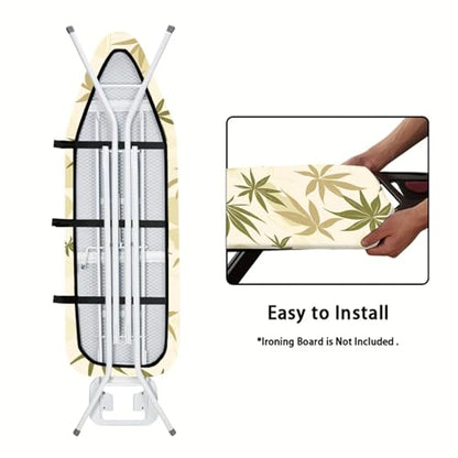 Nuxovilar Olive Green Beige Leaf Ironing Board Cover 15x54 Polyester - color: Yph03199, size: 15×54 inch