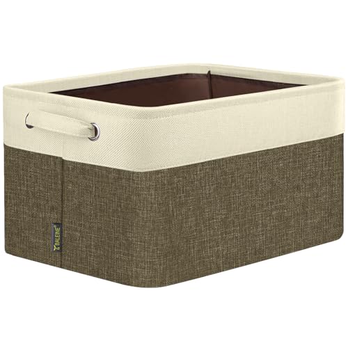 BALEINE 1 Pack Fabric Closet Storage Bins for Shelves, Linen Closet Organizers and Storage, Decorative Baskets for Organizing, Shelf, Clothes, Home, Office (Brown, 14''x10''x8.5'') - color: Brown, size: 1PCS/Medium-14x10x8.5