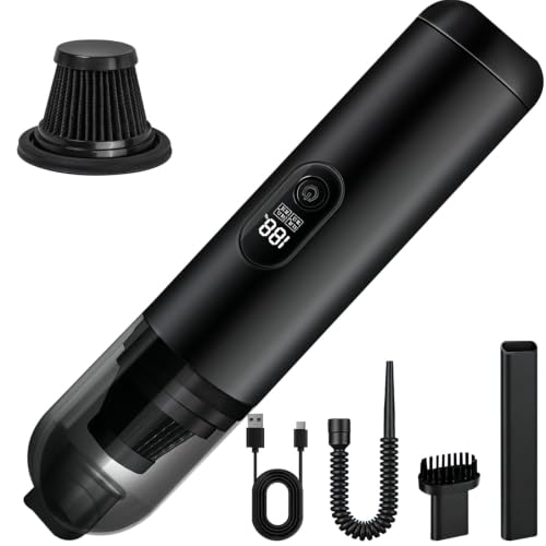 2 in 1 Cordless Handheld Car Vacuum, 18000PA Portable Mini Vacuum Cleaner - color: Black