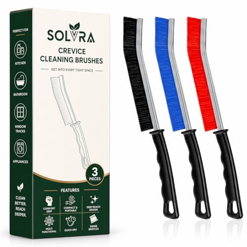 Crevice Cleaning Brush Set 3Pcs Hard Bristle Tools for Narrow Spaces