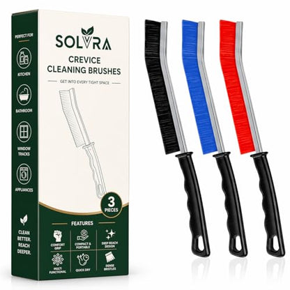 Crevice Cleaning Brush Set 3Pcs Hard Bristle Tools for Narrow Spaces