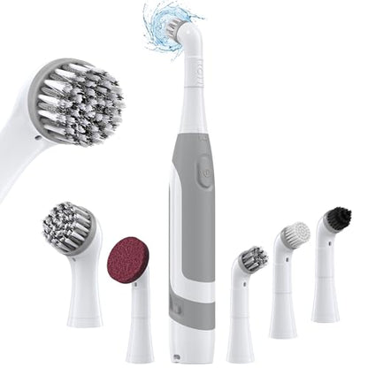 kHelfer Electric Cleaning Brush with Battery Power, Electric Grout Brush - color: Gray& White