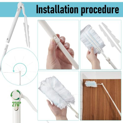 Colingmill 4 Pack Replacement Duster Handles, 3 Ft Extendable, White - color: White