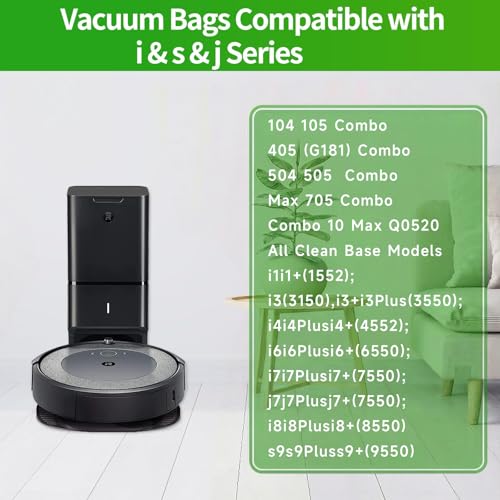 VBN 12 Pack Vacuum Bags for Roomba i/j/s & 100-700 Combo Dirt Disposal Bags - size: 12 Pack