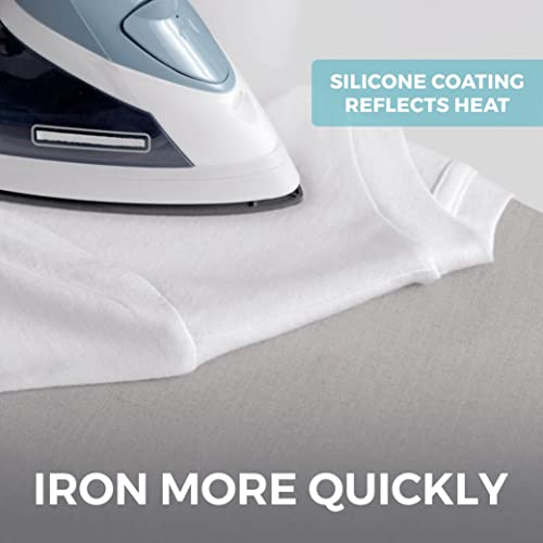 HOME GENIE Ironing Board Cover with Extra Thick Padding, 15x54, Silver - color: Silver