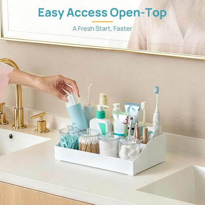 Vtopmart 5 PCS Bathroom Countertop Organizer Sets, White - color: White