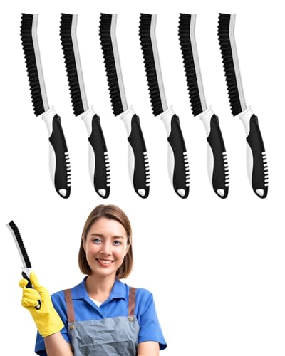 Cleangor Crevice Cleaning Brushes, Serrated Scrub Brush Tool for Hard to Reach Tight Space, Cleaner Brushes, Cleaning Supplies, Home Essentials for Shower, Bathroom, Kitchen, Window, Toilet, Sink
