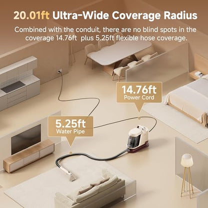 Uwant 22Kpa Carpet Cleaner Machine with Odor Eliminator Stick Set of 1 - color: Cream-Latte