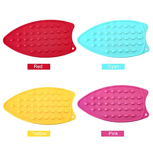 2Pack Silicone Iron Rest Pad, Thicker Series Hot Resistant Mat for Ironing Board, Easy to Use with Wall Hole and Multicolor for Home (Pink+Mint Green) - color: Pink+mint Green