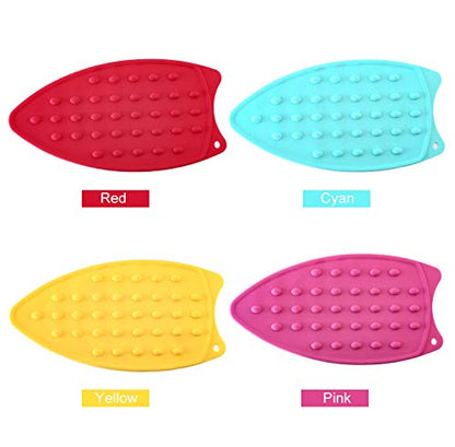 2Pack Silicone Iron Rest Pad, Thicker Series Hot Resistant Mat for Ironing Board, Easy to Use with Wall Hole and Multicolor for Home (Pink+Mint Green) - color: Pink+mint Green
