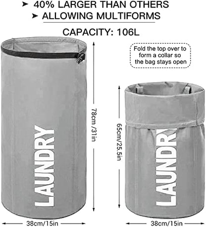 WOWLIVE Backpack Laundry Bag for College, Collapsible Hampers for Laundry - color: Gray