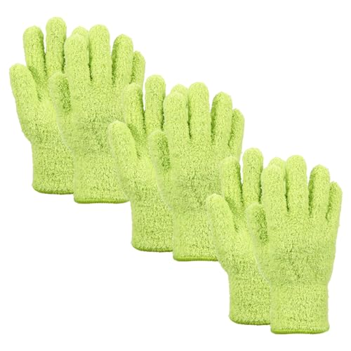 uxcell Microfiber Gloves, Reusable Washable Plant Dusting Gloves Cleaning Mittens for Auto Plants Household Kitchen - color: Grass Green