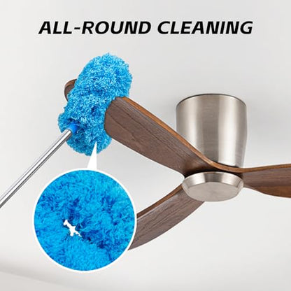 DRQ Ceiling Fan Cleaner Duster with 13-48 in Extension Pole, Blue - color: Blue, size: 13-48 Inch