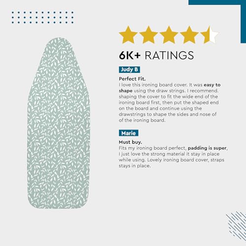 Encasa XO Ironing Board Cover and Pad, Thick Felt 28"x12" - color: Green Leaflet, size: Mini (28"x12")
