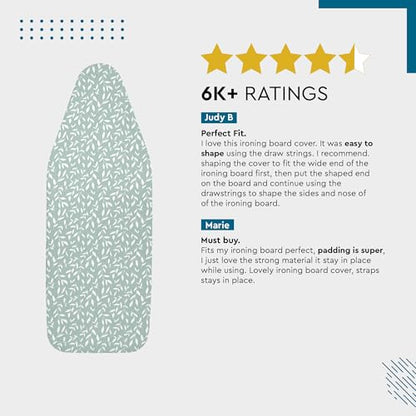 Encasa XO Ironing Board Cover and Pad, Thick Felt 28"x12" - color: Green Leaflet, size: Mini (28"x12")