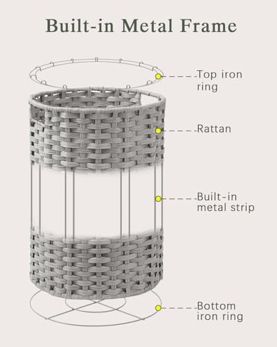 SETVSON Laundry Hamper Laundry Basket Round 19.0 Gal, Gray (No Lid) - color: Gray, size: 19.0 Gal - 72L