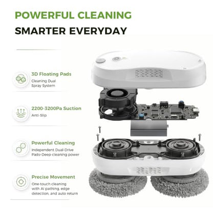 KKI Window Cleaning Robot, Auto-Dual Spray,for High-Rise Windows 4min/㎡ - color: White-gray