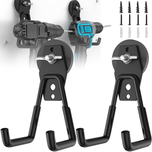 Large Strong Magnetic Hooks Heavy Duty Garage Big Magnet Hooks Extra Strength Magnetic Utility Storage Hook Hanger with Anti Slip Coating for Garden Indoor Outdoor Hanging Tools Black 2 Pack - color: 2 Pack-Black