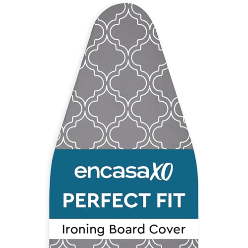 Encasa XO Ironing Board Cover and Pad 54"x15" Large, Thick Felt - color: Grey Tiles, size: Large (54"x15")