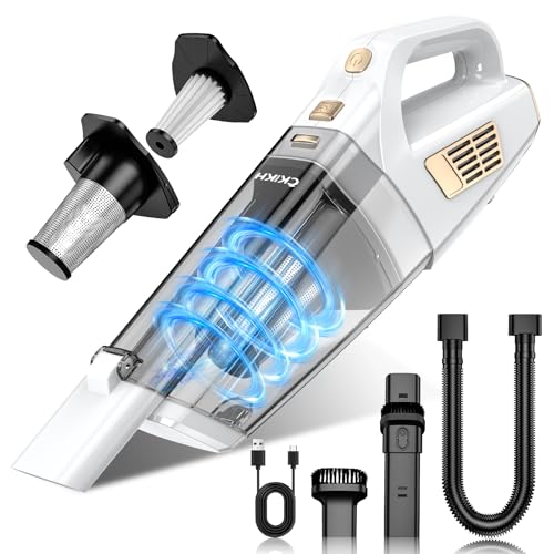 CKIKH Handheld Vacuum Cordless 15000PA, Hand Held Car Vacuum Cleaner - color: White & Gold