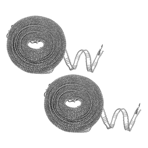 uxcell 2pcs Windproof Clothesline, 8M 26ft Plastic Non-Slip Clothes Drying Rope Portable Travel Clothesline for Courtyard Outdoor Laundry Camping, Grey - color: Gray, size: 26.2ft