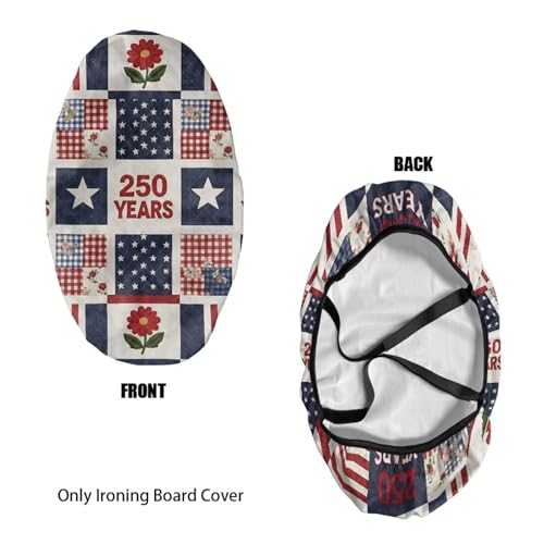 Ironing Board Cover - Non Slip, Stain Resistant Stretch Ironing Pad Protective Cover Small, 14x24 Inches Iron Board Cover, American Flag Floral Patchwork Pattern - color: American Flag Floral Patchwork Pattern