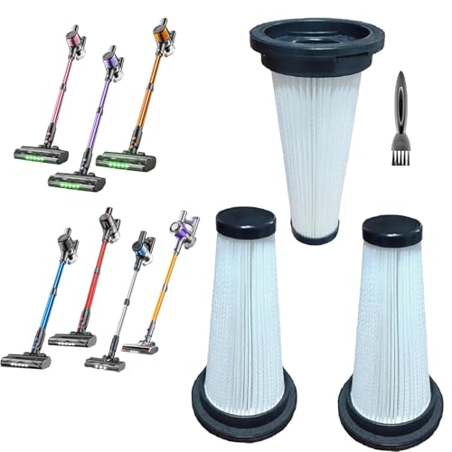 3Pack Hepa Filters Replacement Compatible with SUXIANGVAC Cordless Vacuum A27, Washable Cone Filters Compatible with VOKENE & VICEASE& OIRFND A27& TITIPOY A27 Series
