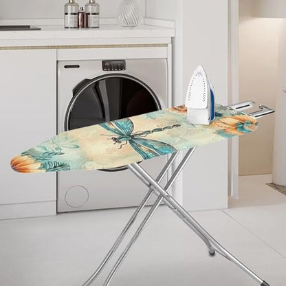 Mandala Flower Dragonfly Ironing Board Cover and Pad 15 X 54 Thick Padding with Elastic Edge Ironing Board Pad for Standard Size Boards Table Top Ironing Board Cover Sleeve Brown - color: Dragonfly Mandala Flower