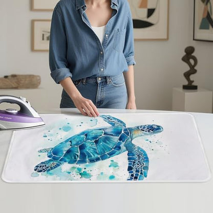 Ironing Mat Thickened Ironing Blanket Sea Turtle Portable Heat Resistant Ironing Pad for Washer,Dryer,Table Top,Countertop,Small Ironing Board - color: Sea Turtle