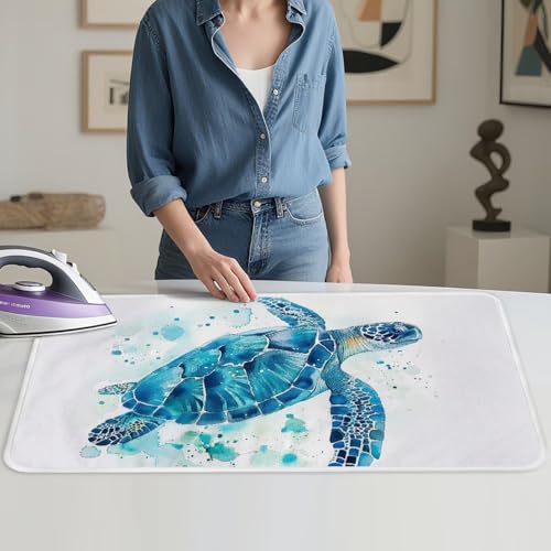 Ironing Mat Thickened Ironing Blanket Sea Turtle Portable Heat Resistant Ironing Pad for Washer,Dryer,Table Top,Countertop,Small Ironing Board - color: Sea Turtle