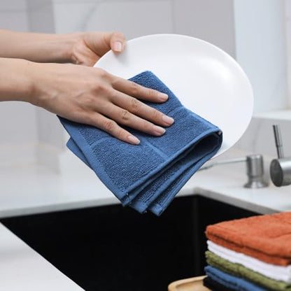 Glynniss Kitchen Dish Cloths for Washing Dishes, Black Terry Dish Rags - color: Black White, size: 11x11 inches