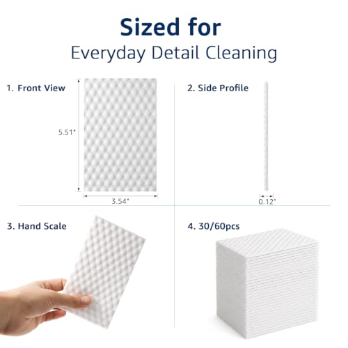 Magic Cleaning Sponge Sheets 30 Pack Textured Melamine Eraser Pads, Convex Point Scrubbers for Kitchen, Bathroom, Office, Rental Home, Sink, Tub, Wall and Multi-Surface Stain Removal - size: 30pcs sheet