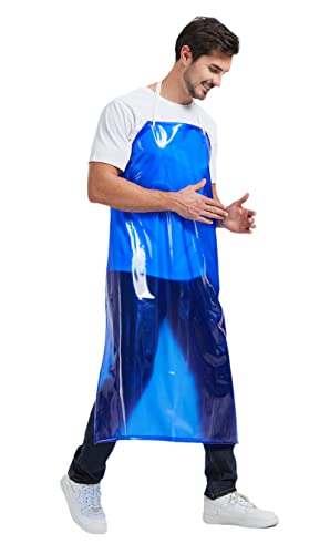 Nanxson Waterproof PVC Apron for Dishwashing Pet Grooming Meat Processing - color: Blue