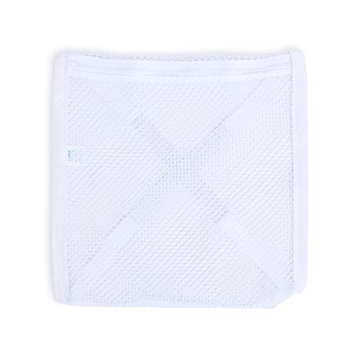 Smart Design Sneaker Dryer & Wash Bag w/ Elastic Straps - Durable Fabric - for Shoes, Clothing, & Laundry - Home Organization (15.5 x 15.5 Inch) [White] - size: 15.5 x 15.5 inch - white