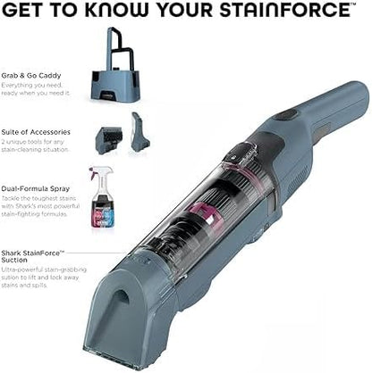 StainForce Cordless Portable Spot & Stain Remover, Deep Carpet Cleaner, Lightweight Handheld Fabric Washer for Pet Messes, Couch, and Car Seats