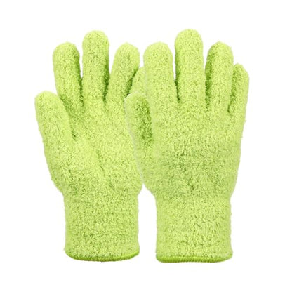 uxcell Microfiber Gloves, Reusable Washable Plant Dusting Gloves Cleaning Mittens for Auto Plants Household - color: Grass Green