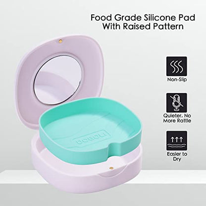 Doboli Slim Aligner Case with Vent Holes, Compatible with Invisalign, Mouth Guard Essentials, Cute Retainer Case with Removal Tool and Brush, Travel Ready - color: White