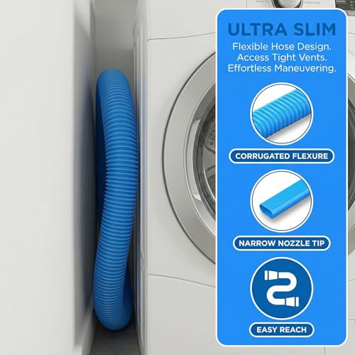 Upgraded Dryer Vent Cleaner Kit, Universal Dryer Vacuum Hose Attachment for All Vacuums, 31.5 Inch Flexible Hose for Deep Cleaning, Removes Lint & Clogs(Vacuum hose and brush)